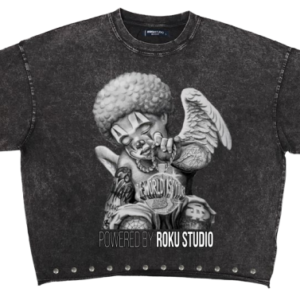 Angel Washed Studded Cropped Tee