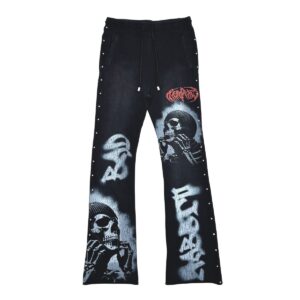 Washed Terry Stacked Jogger w/side Rhinestones